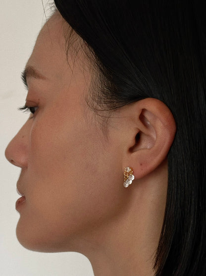 CZ Tassel Chain Flatback Earring