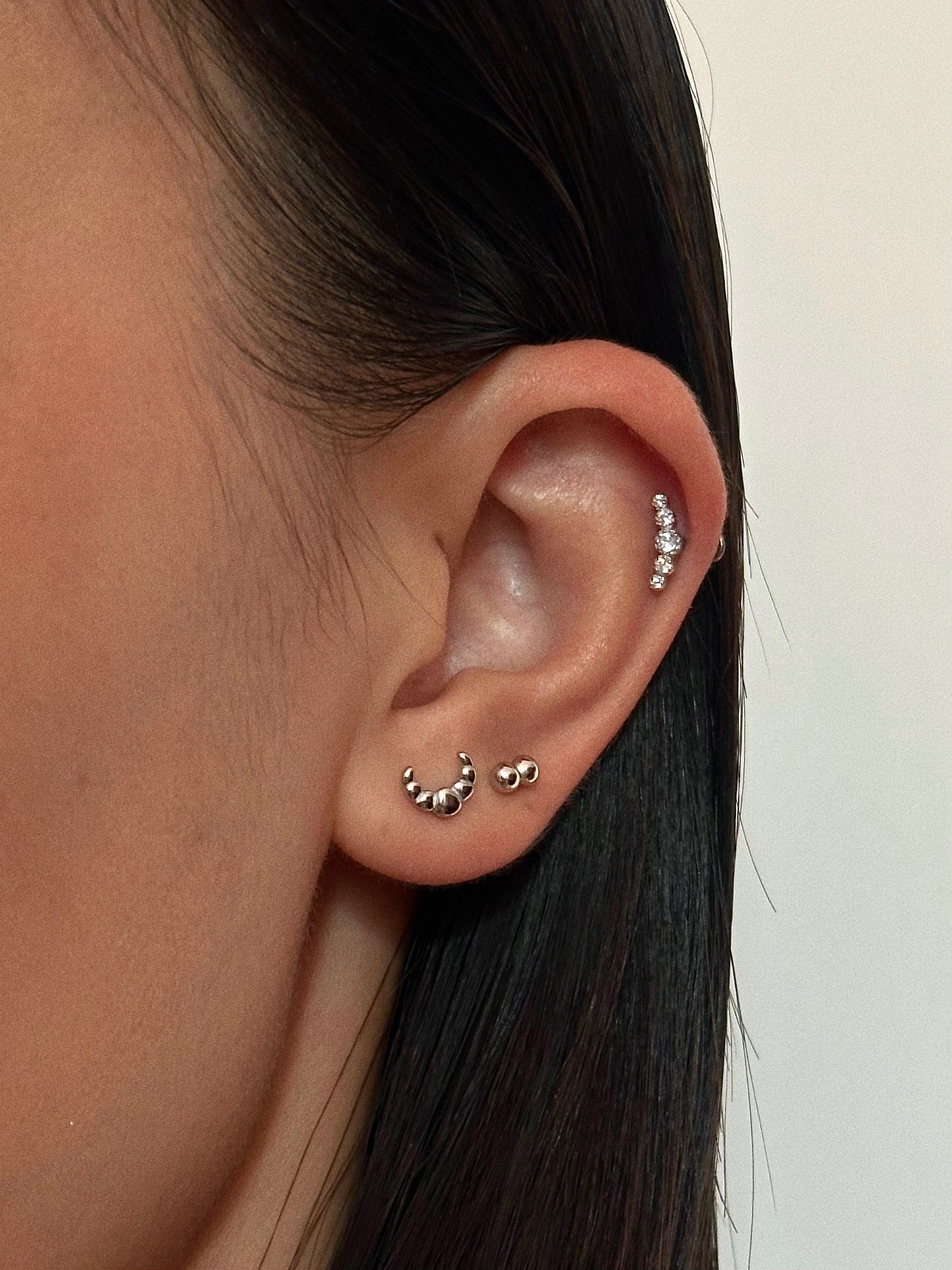 Gold-plated 925 sterling silver Gardien Curve Bezel Flatback Earring