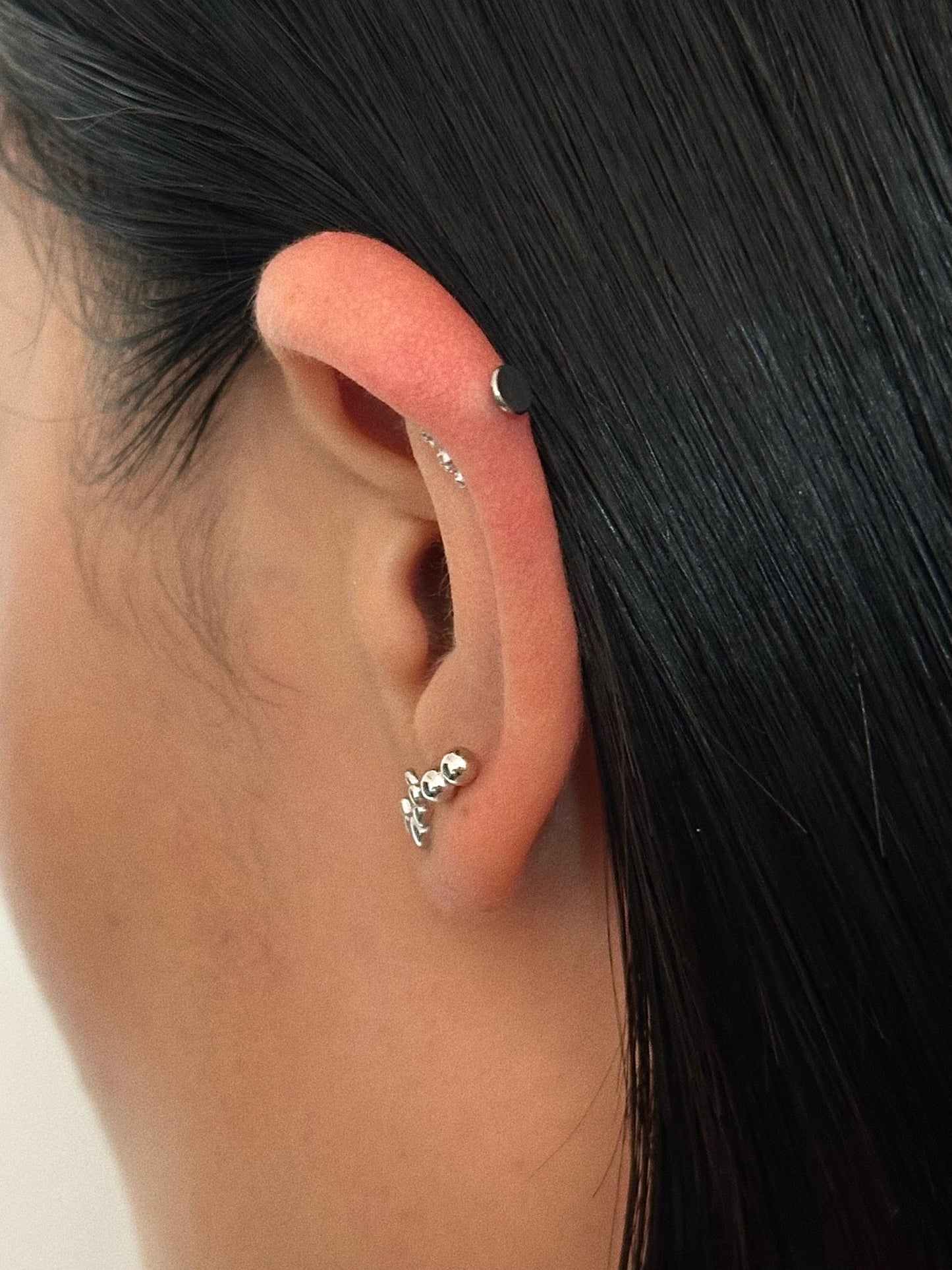 Gold-plated 925 sterling silver Gardien Curve Bezel Flatback Earring