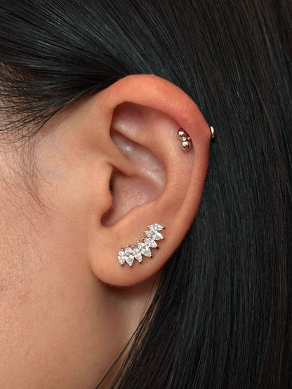 Marquise Curve Flatback Earring