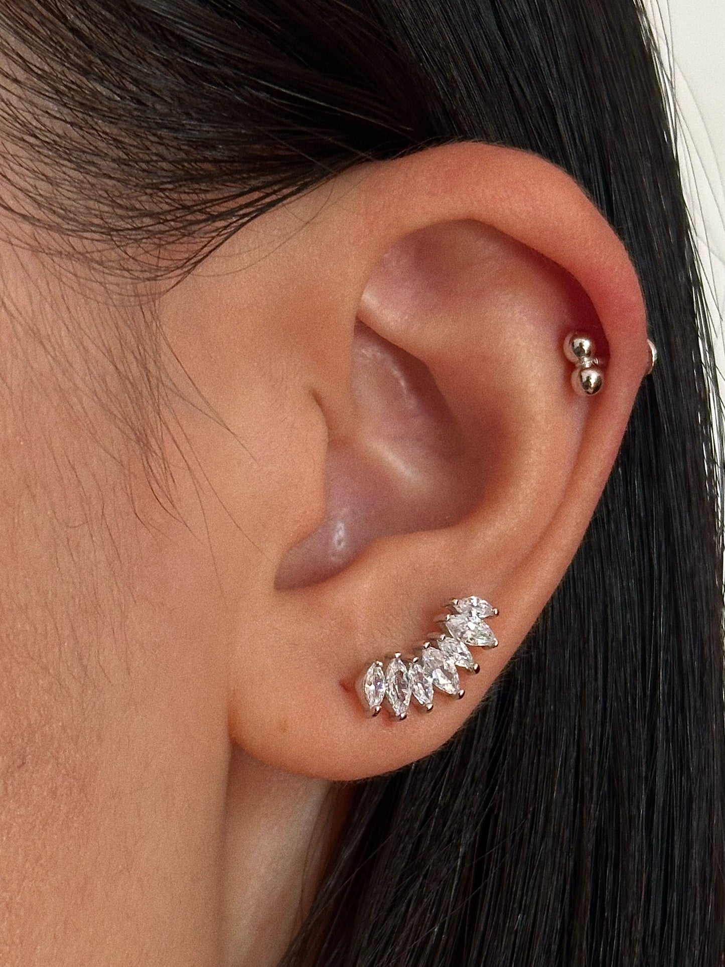 Marquise Curve Flatback Earring