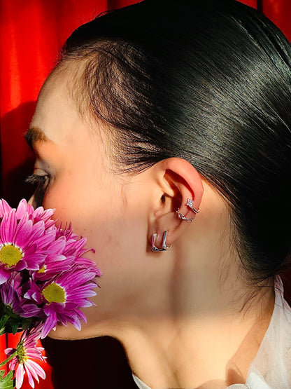 Gold-plated 925 sterling silver Duet Flow Ear Cuff