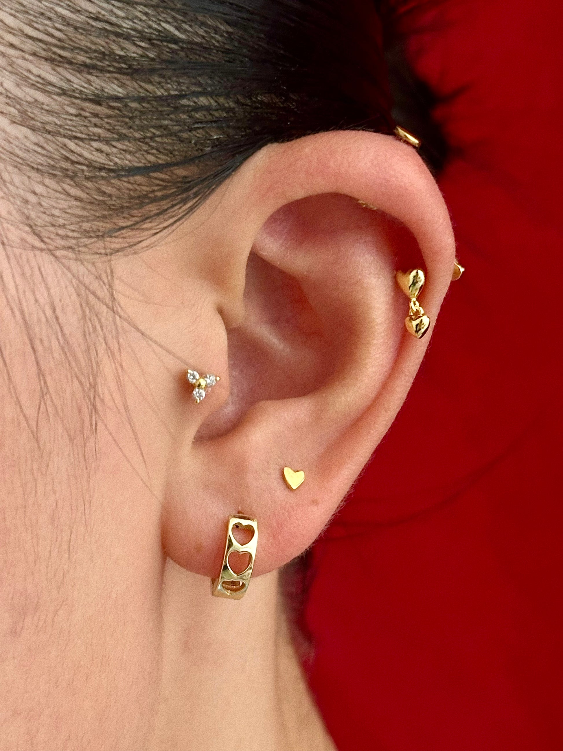 Gold-plated 925 sterling silver Airy Love Huggie Hoops