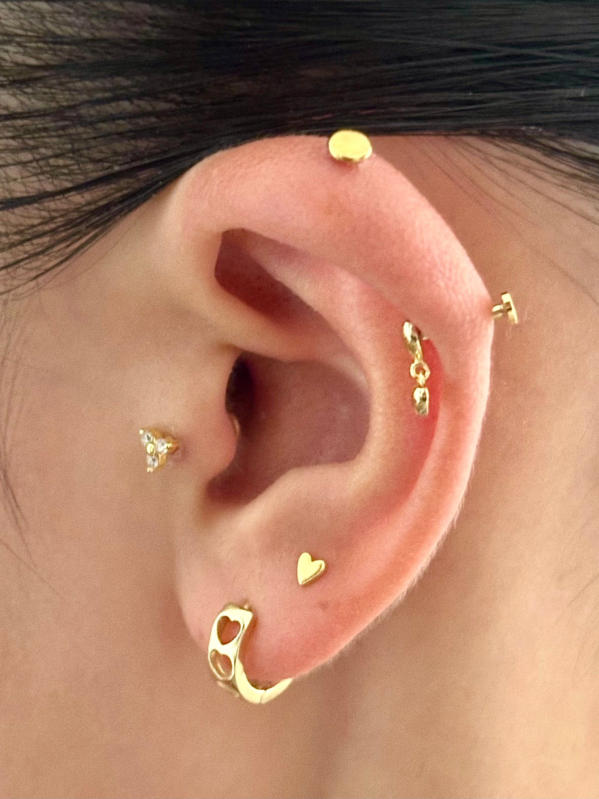 Gold-plated 925 sterling silver Airy Love Huggie Hoops