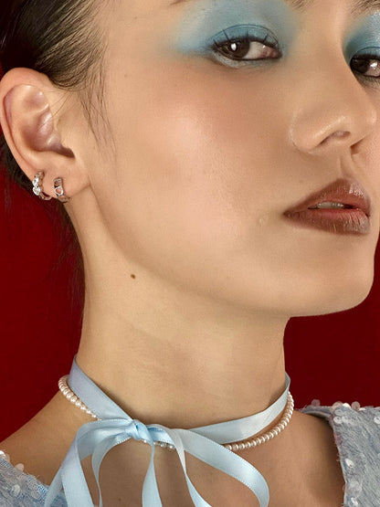 Gold-plated 925 sterling silver Airy Love Huggie Hoops