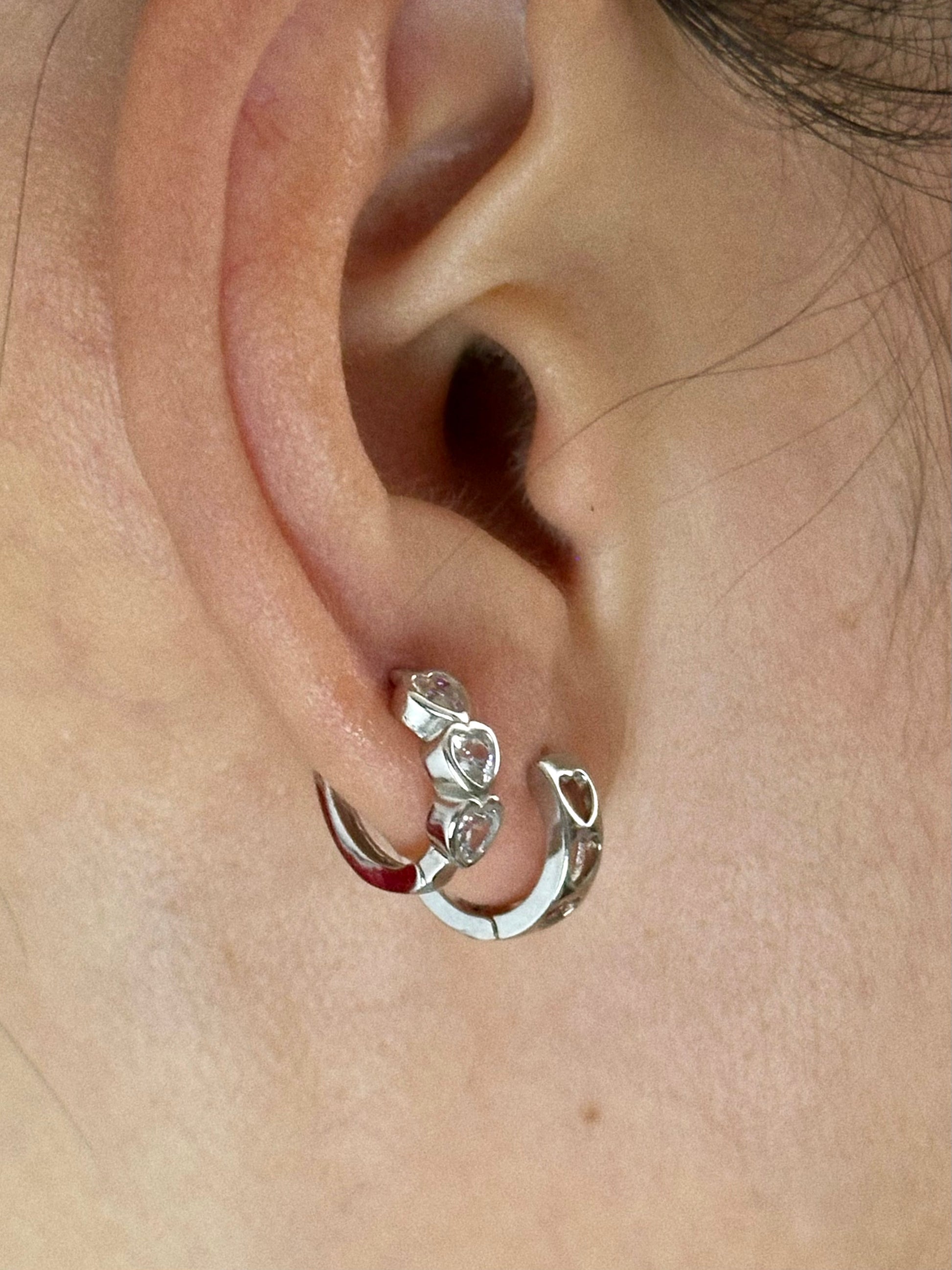 Gold-plated 925 sterling silver Airy Love Huggie Hoops