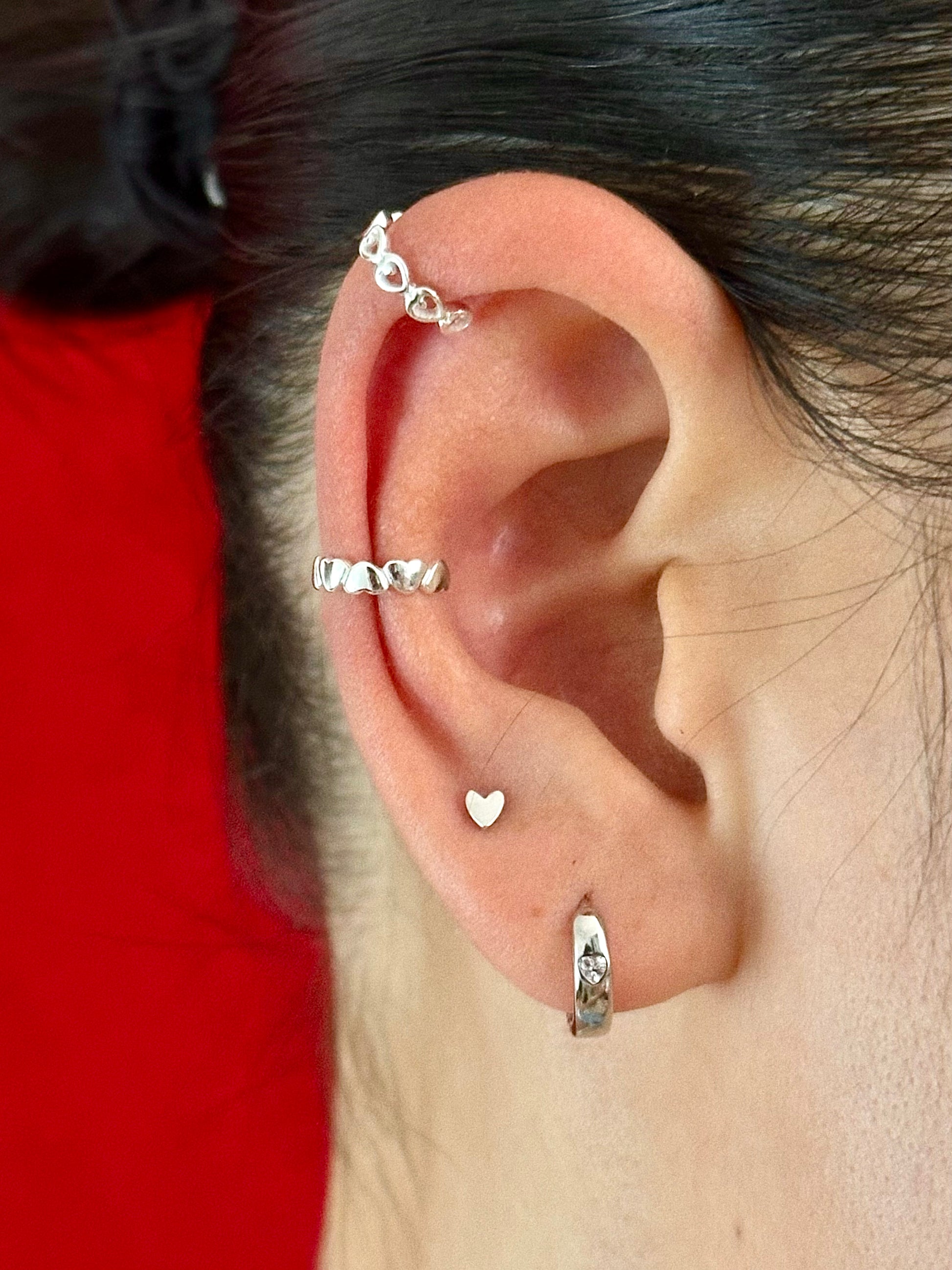 Gold-plated 925 sterling silver Heartline Ear Cuff