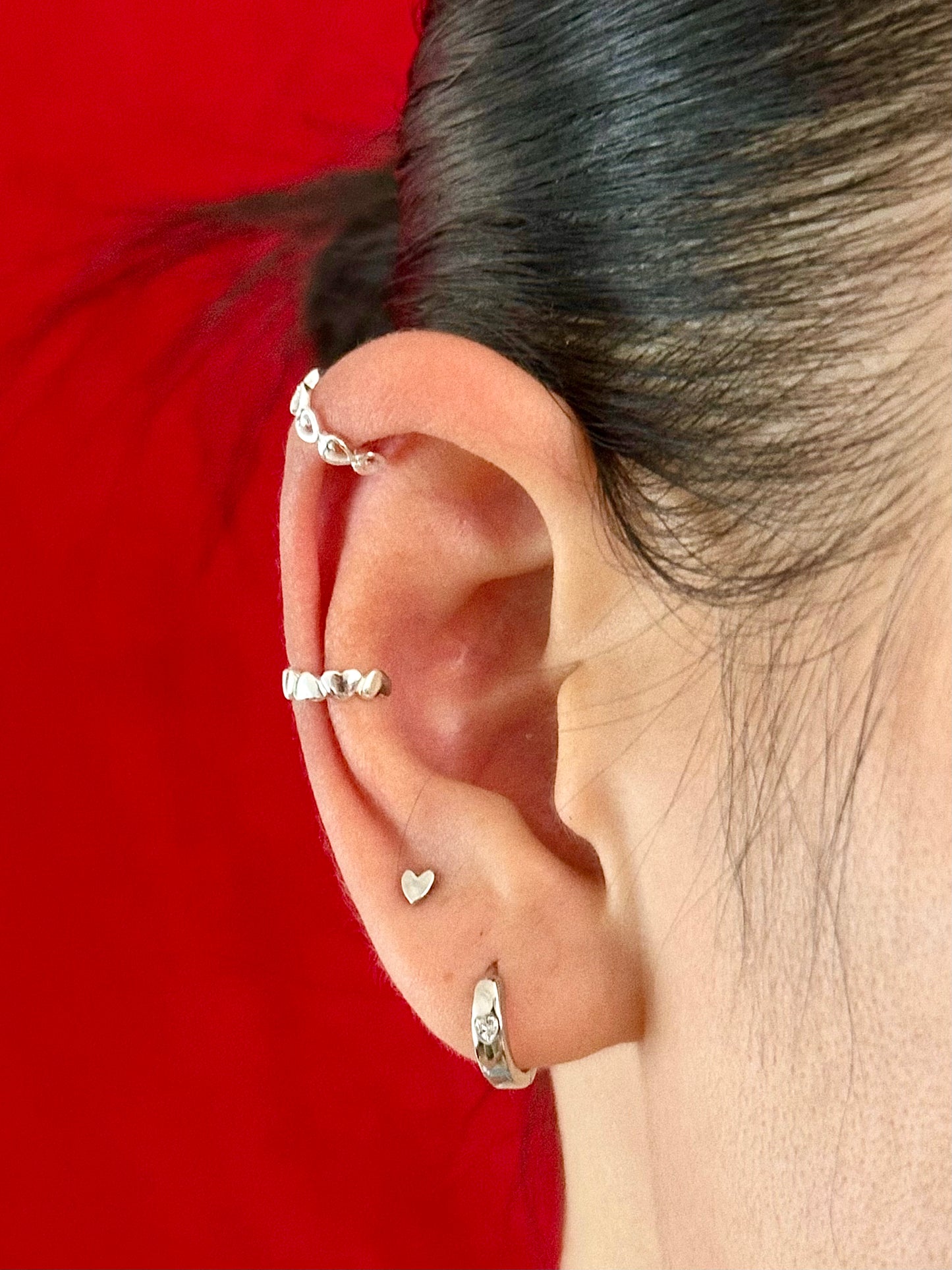 Gold-plated 925 sterling silver Heartline Ear Cuff