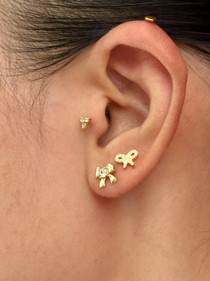 Pavé CZ Bow Flatback Earring