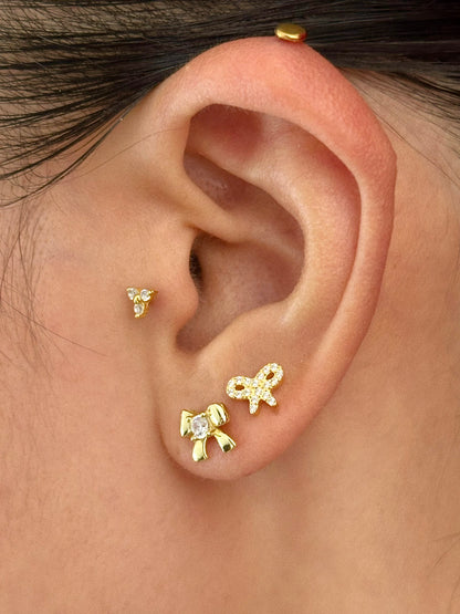 Pavé CZ Bow Flatback Earring