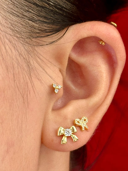 Pavé CZ Bow Flatback Earring