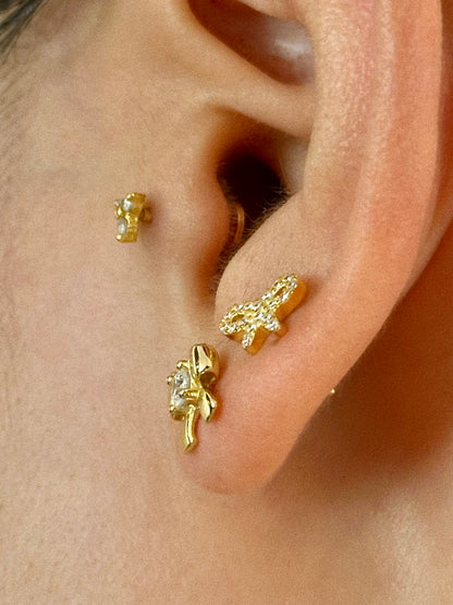 Pavé CZ Bow Flatback Earring