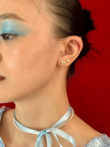 Pavé CZ Bow Flatback Earring