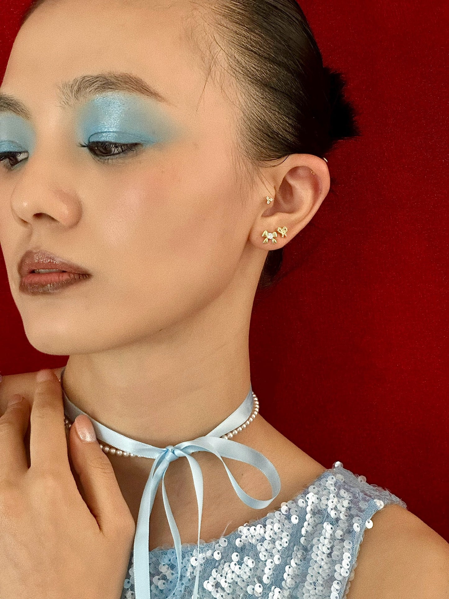 Pavé CZ Bow Flatback Earring