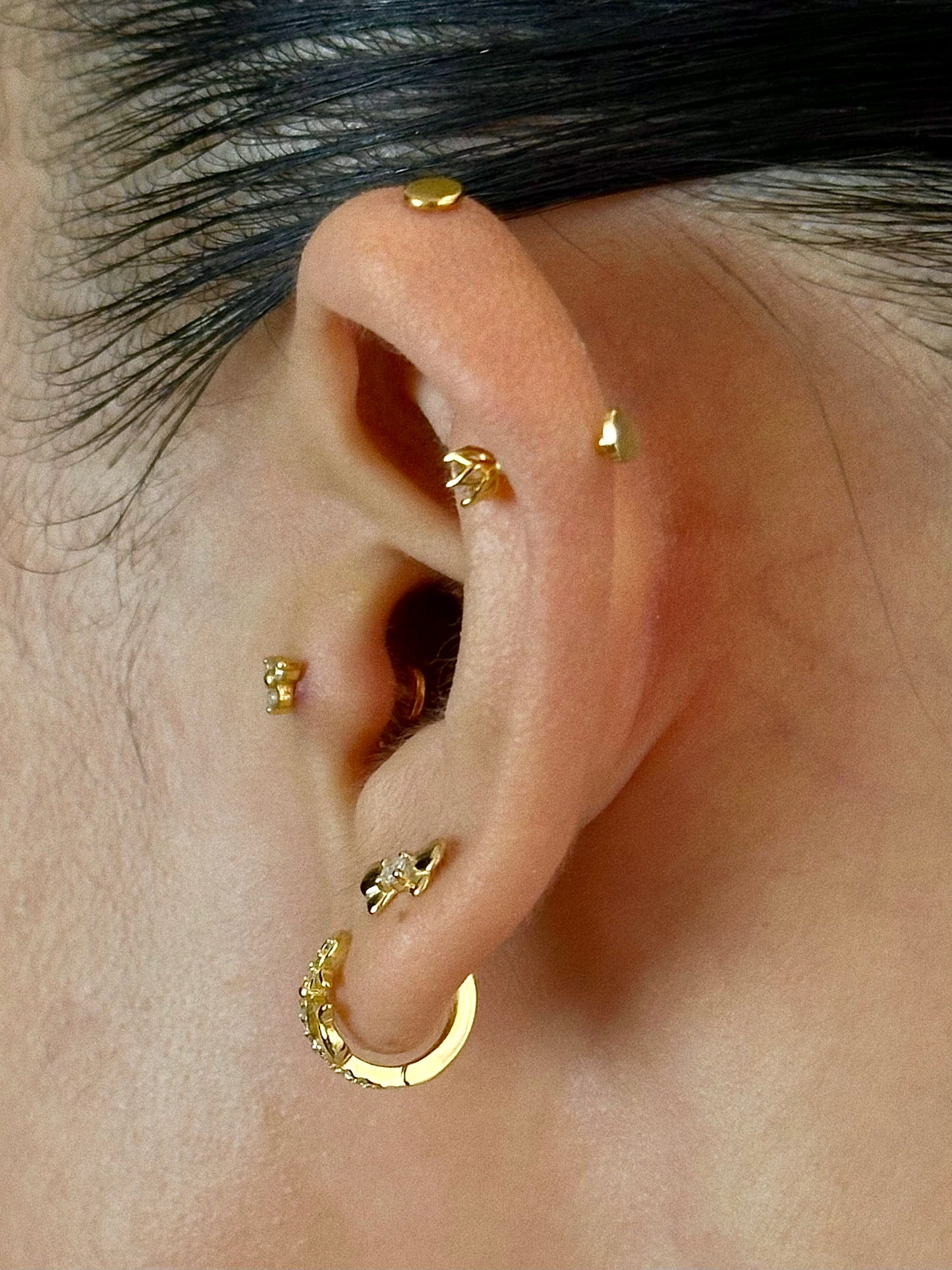 Gold-plated 925 sterling silver Classic Bowknot Flatback Earring