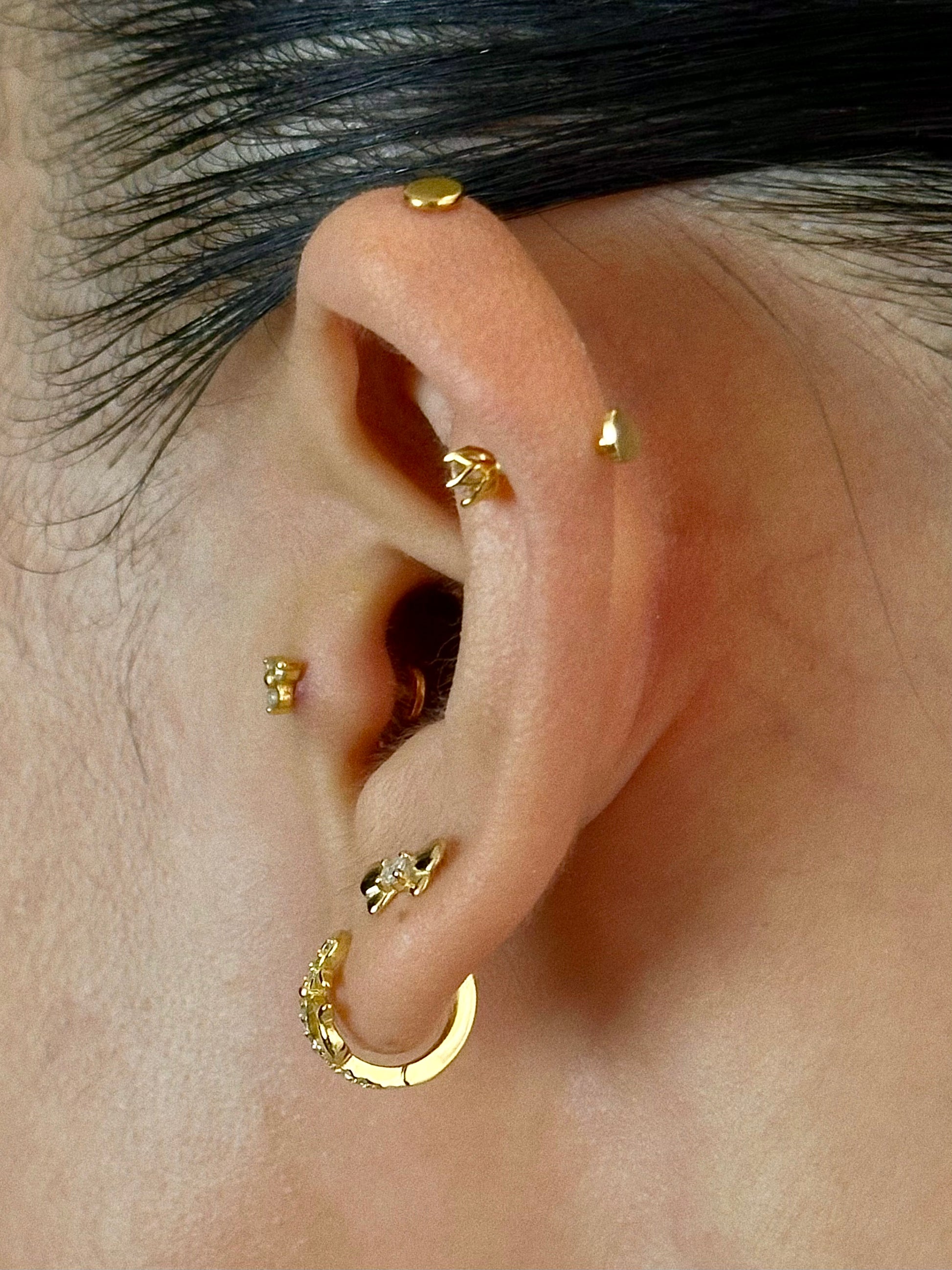 Gold-plated 925 sterling silver Classic Bowknot Flatback Earring
