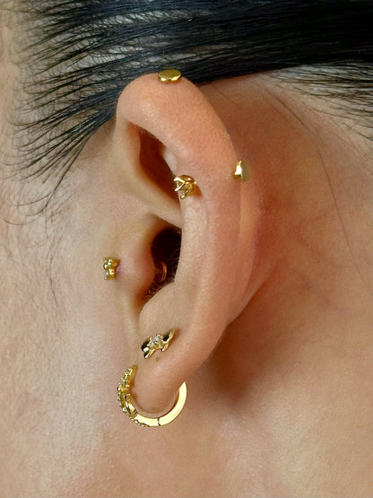 Gold-plated 925 sterling silver Classic Bowknot Flatback Earring