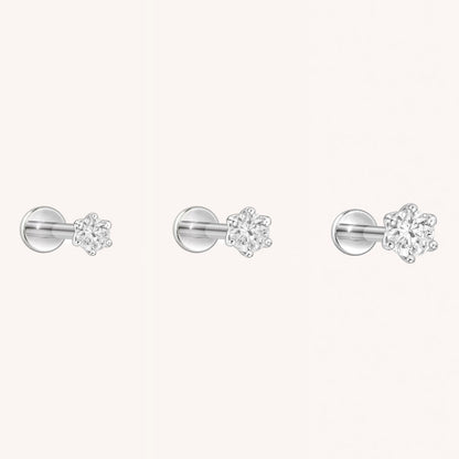 Six-Prong Zirconia Flatback Earring