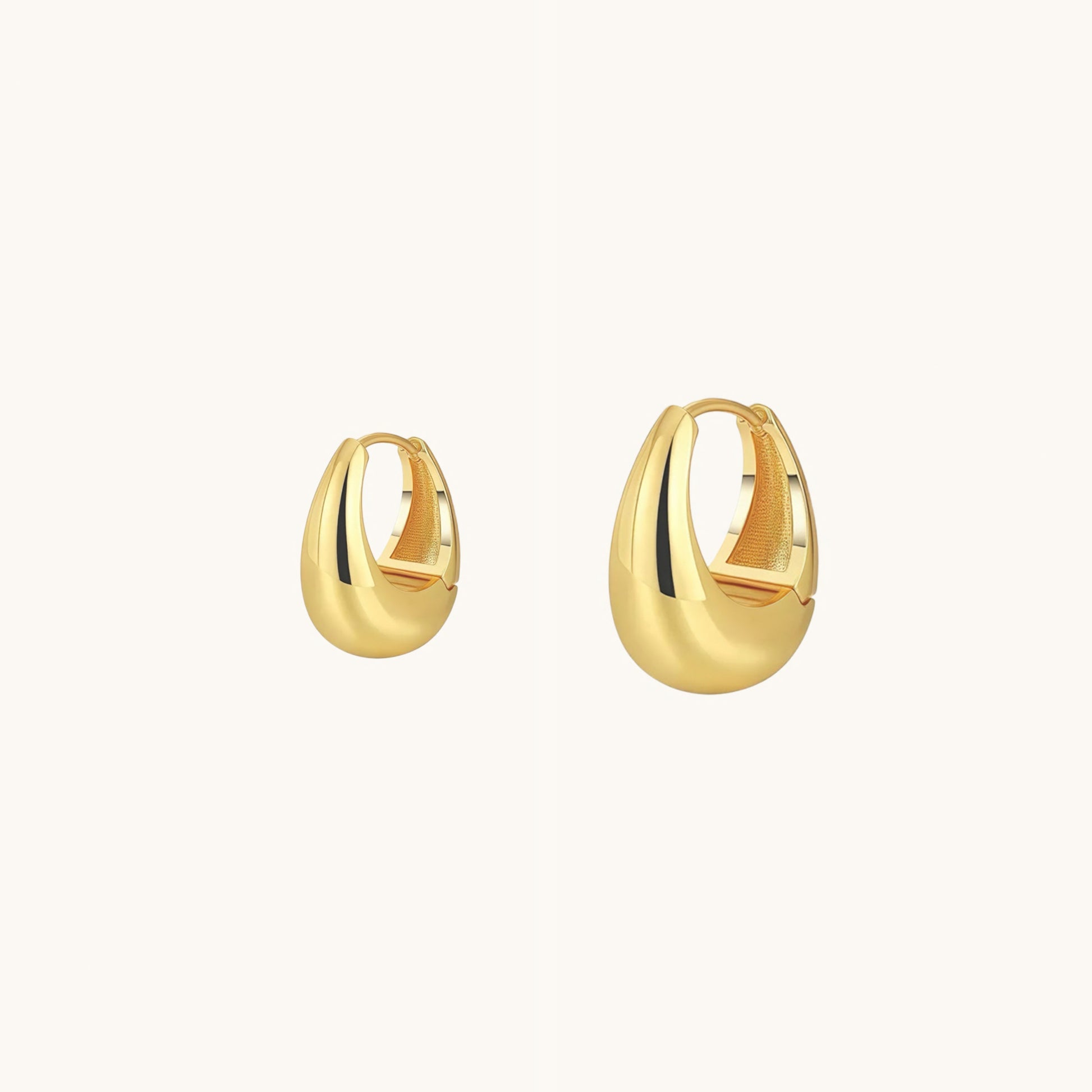Gold-plated 925 sterling silver Contour Arc Hoop Earrings Gold