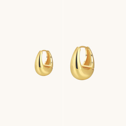 Gold-plated 925 sterling silver Contour Arc Hoop Earrings Gold