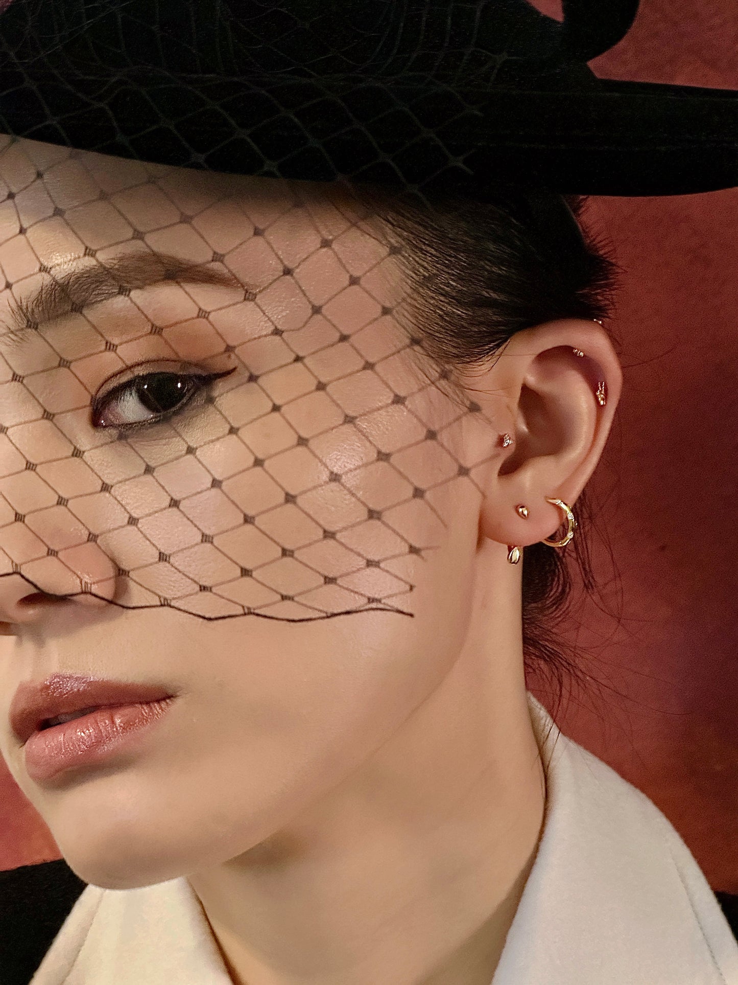 Gold-plated 925 sterling silver Aurora Dot Hoop Earrings
