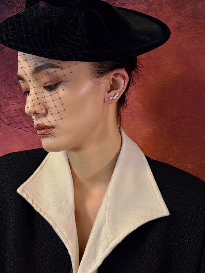 Gold-plated 925 sterling silver Petal Curve Ear Climbers