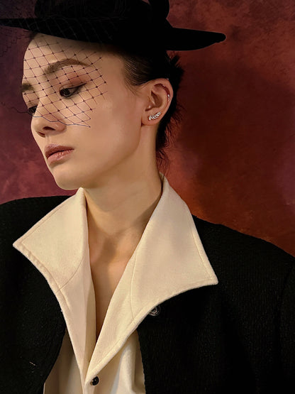 Gold-plated 925 sterling silver Petal Curve Ear Climbers