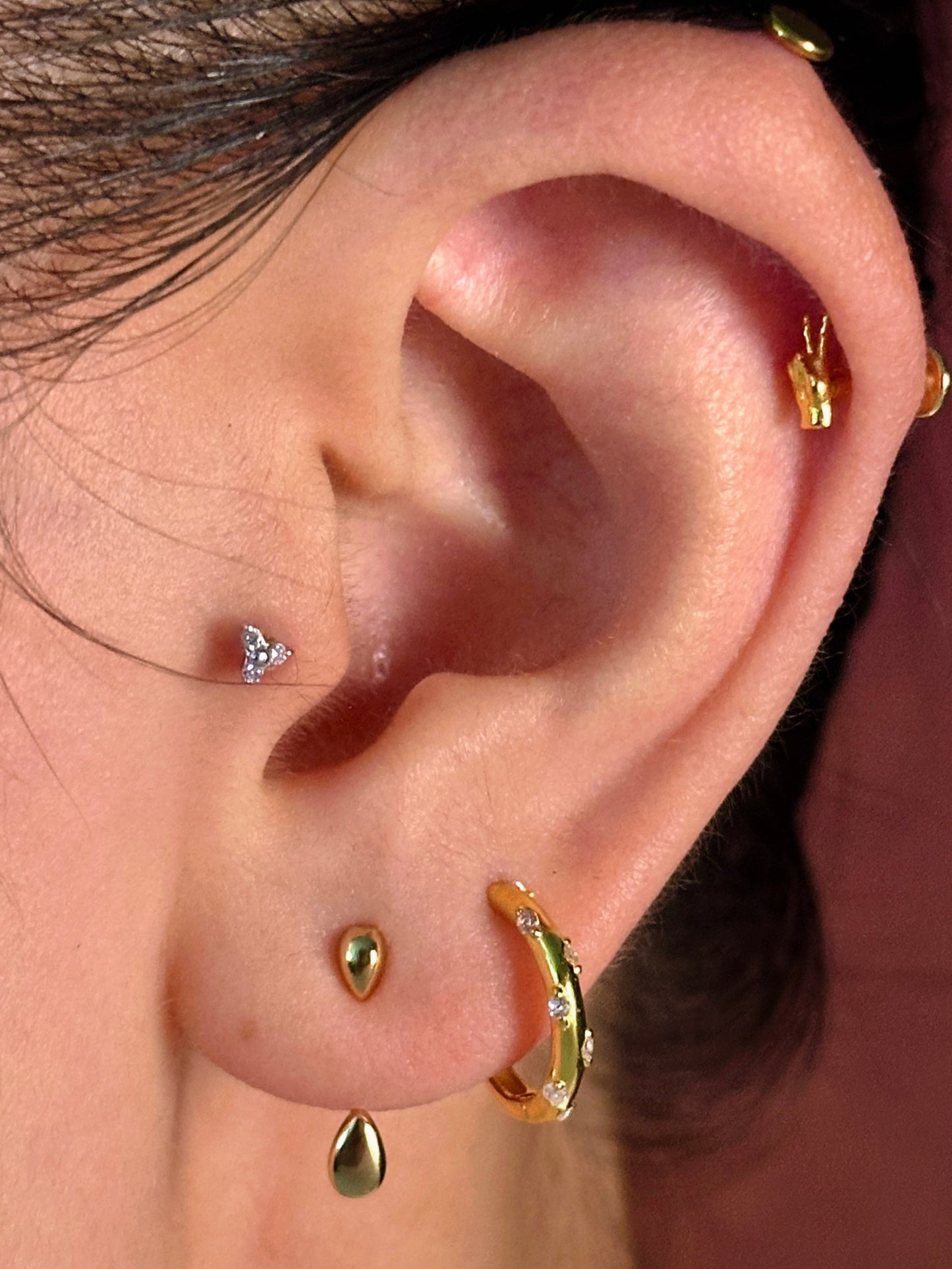 Gold-plated 925 sterling silver Aurora Dot Hoop Earrings