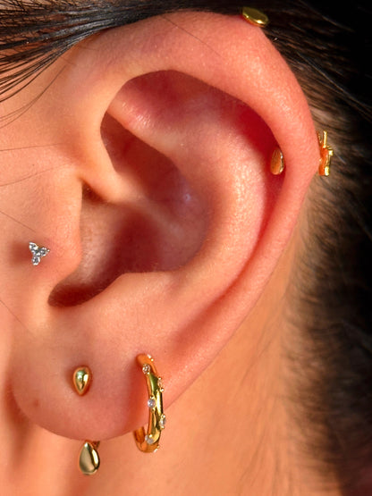 Gold-plated 925 sterling silver Teardrop Ear Jackets