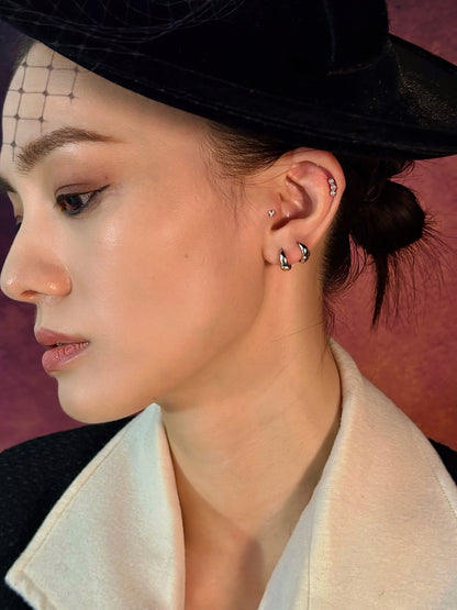 Gold-plated 925 sterling silver Contour Arc Hoop Earrings