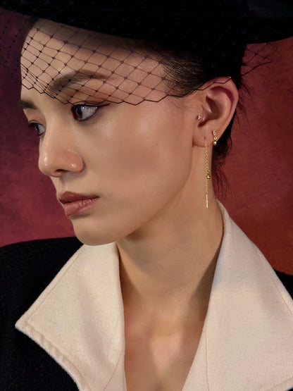 Gold-plated 925 sterling silver Teardrop Threader Earrings