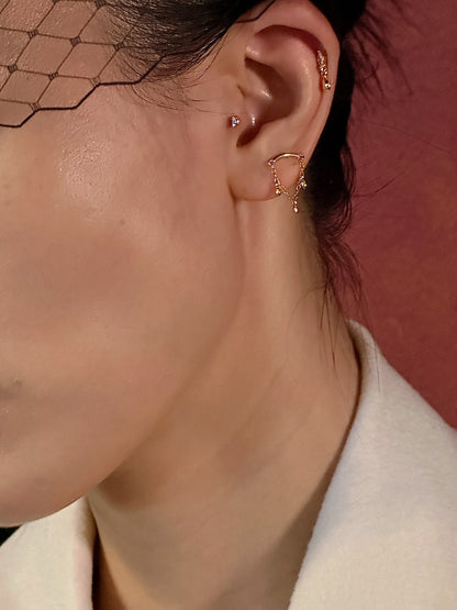 Gold-plated 925 sterling silver Aurelia Drape Flatback Earring