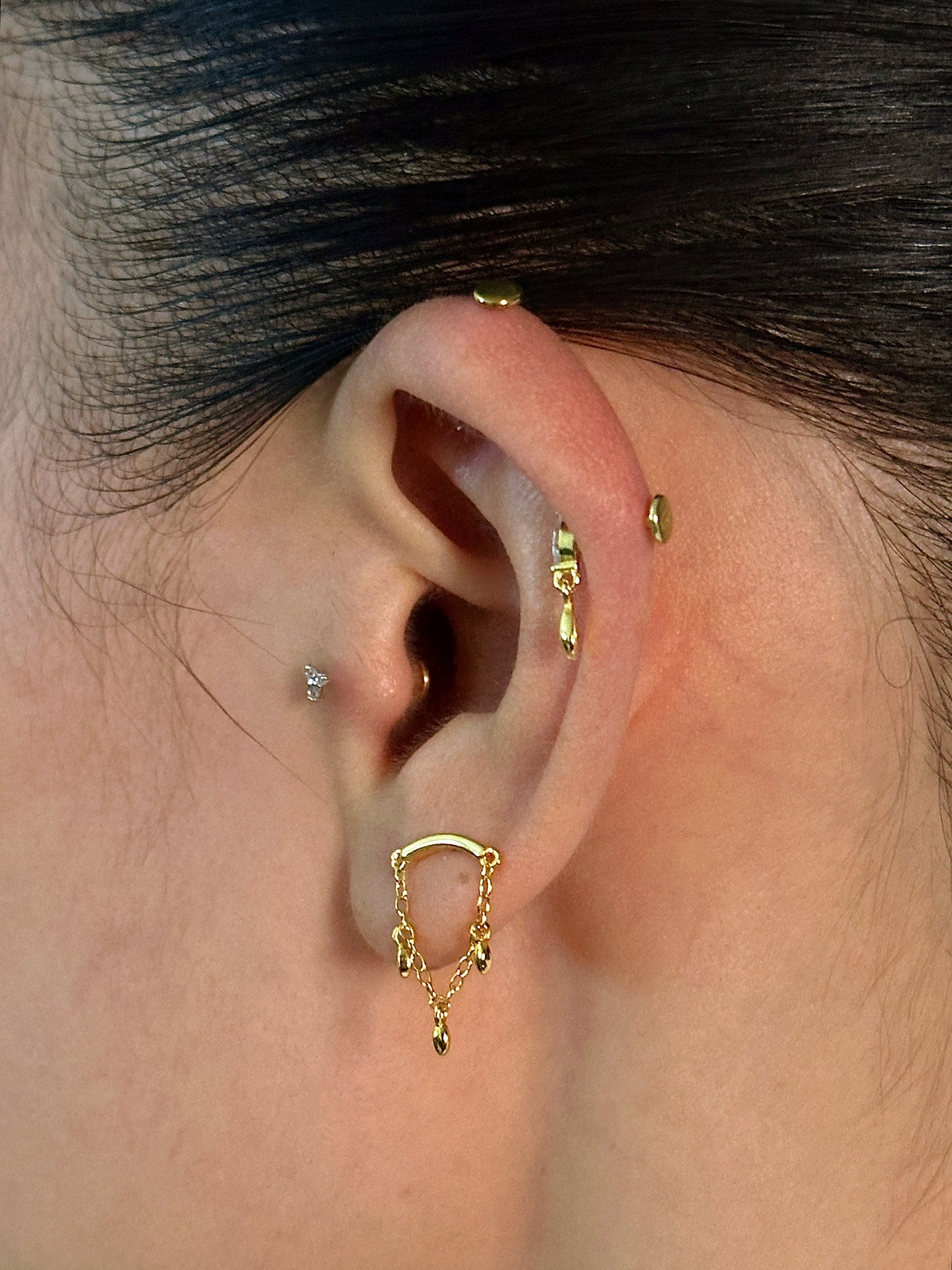 Gold-plated 925 sterling silver Aurelia Drape Flatback Earring
