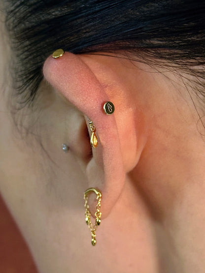Gold-plated 925 sterling silver Aurelia Drape Flatback Earring