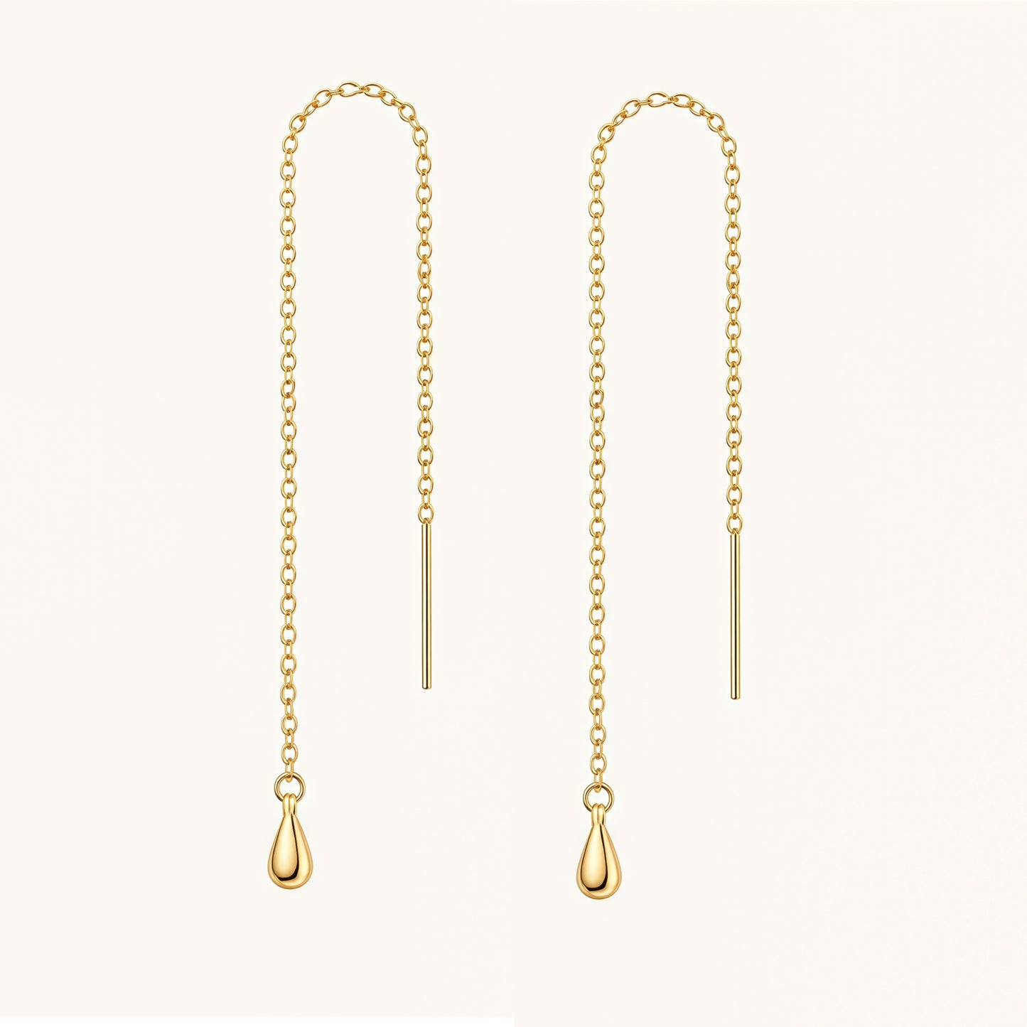 Gold-plated 925 sterling silver Teardrop Threader Earrings