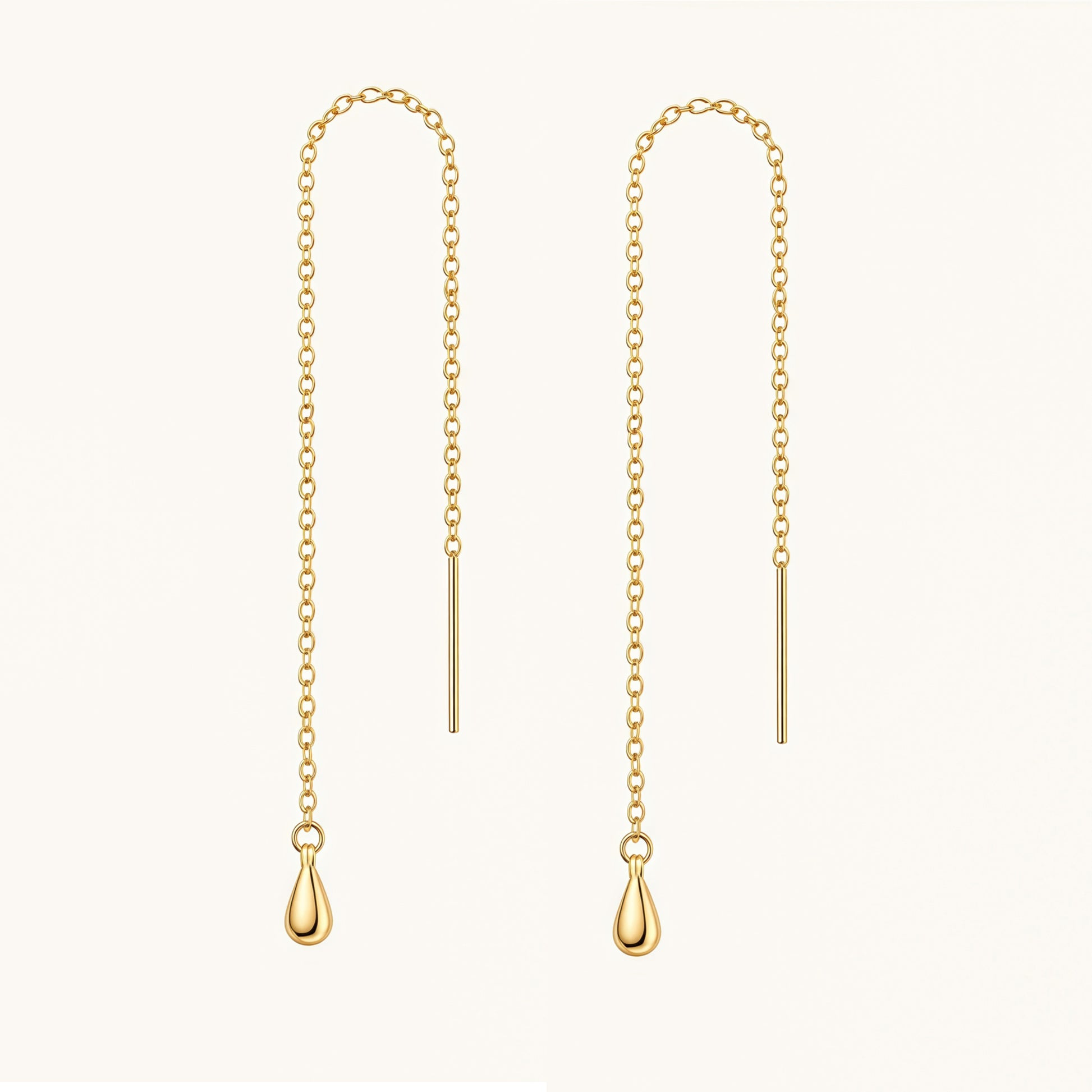 Gold-plated 925 sterling silver Teardrop Threader Earrings