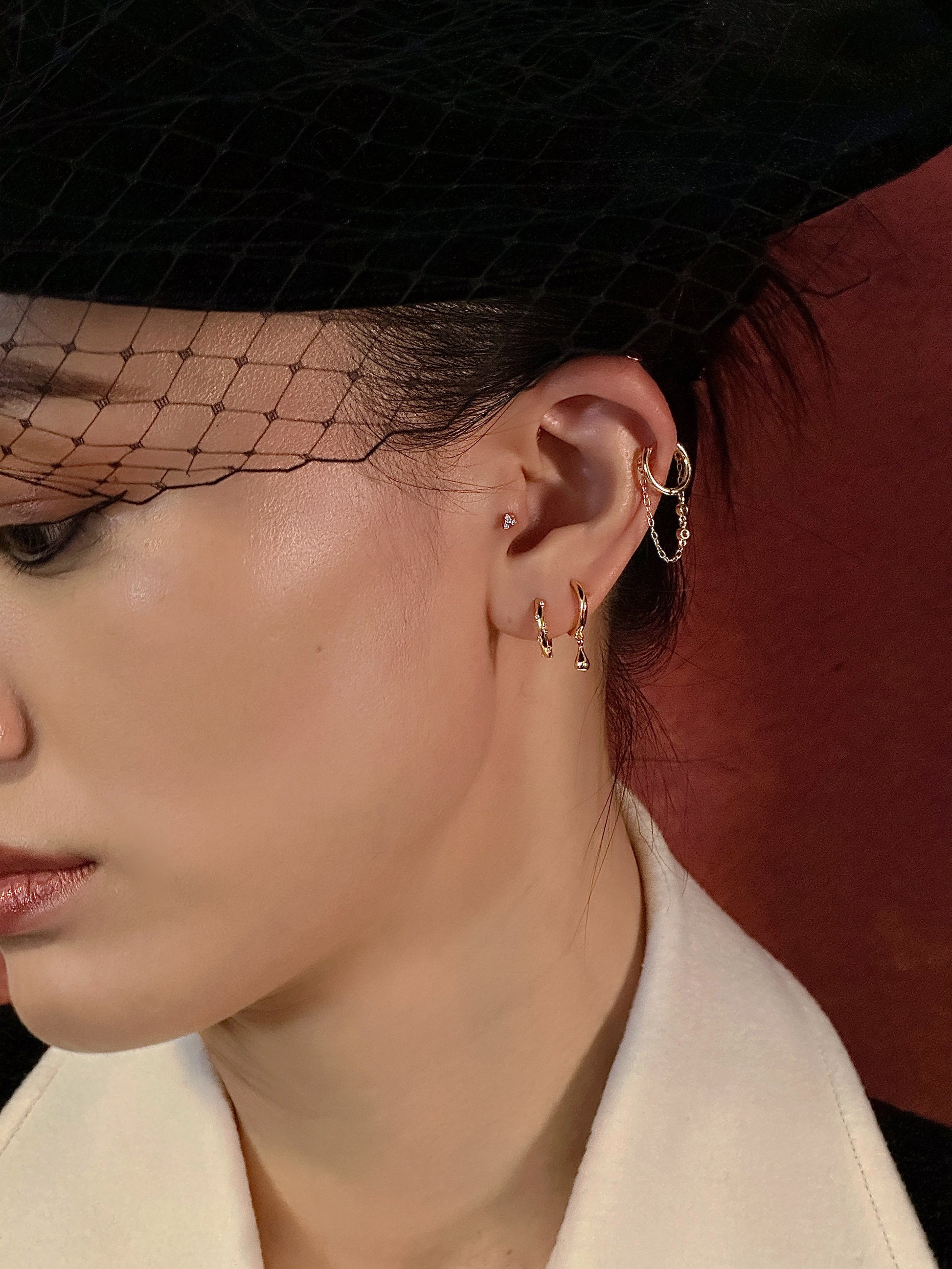 Gold-plated 925 sterling silver Teardrop Hoop Earrings