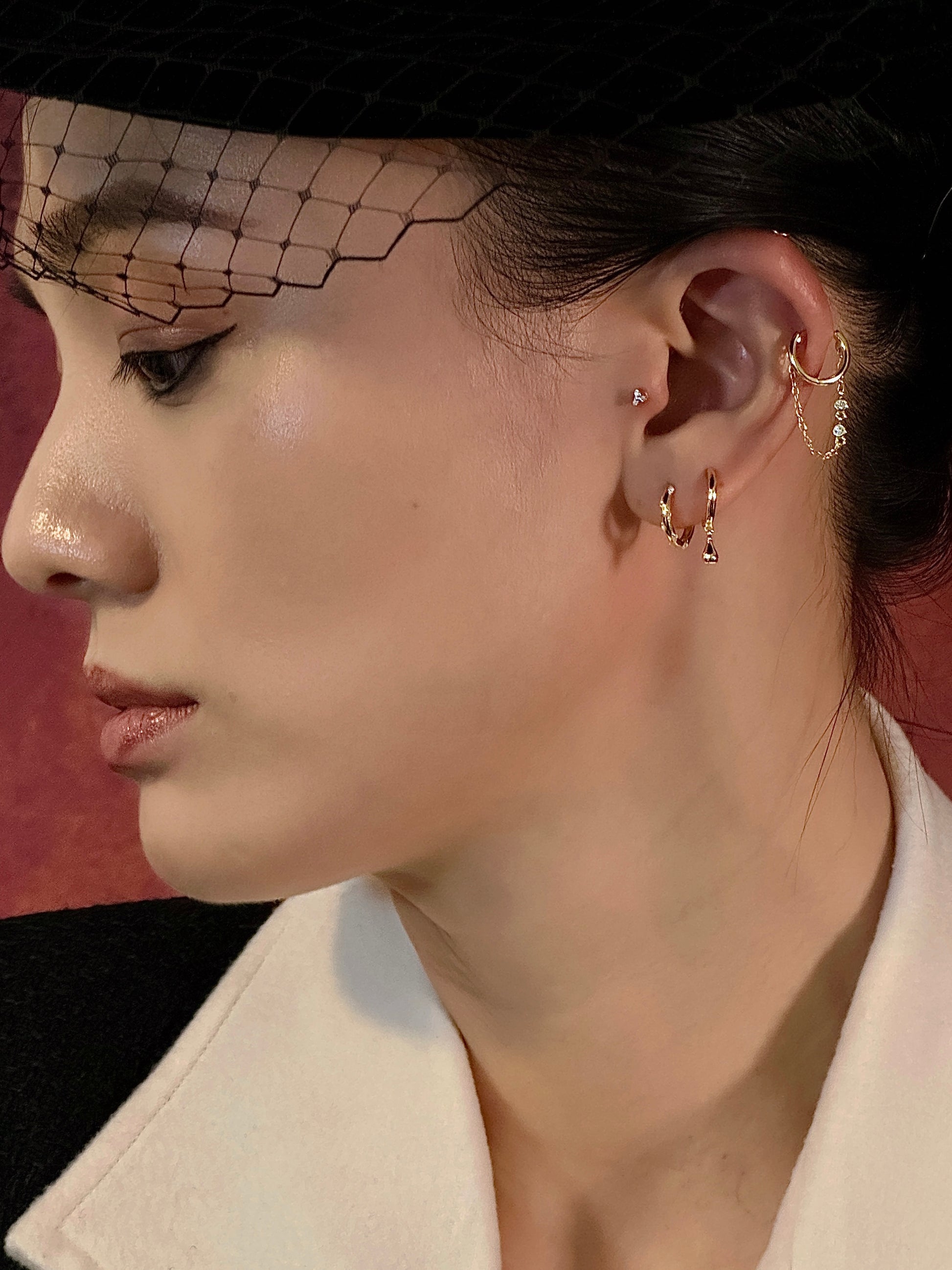 Gold-plated 925 sterling silver Teardrop Hoop Earrings