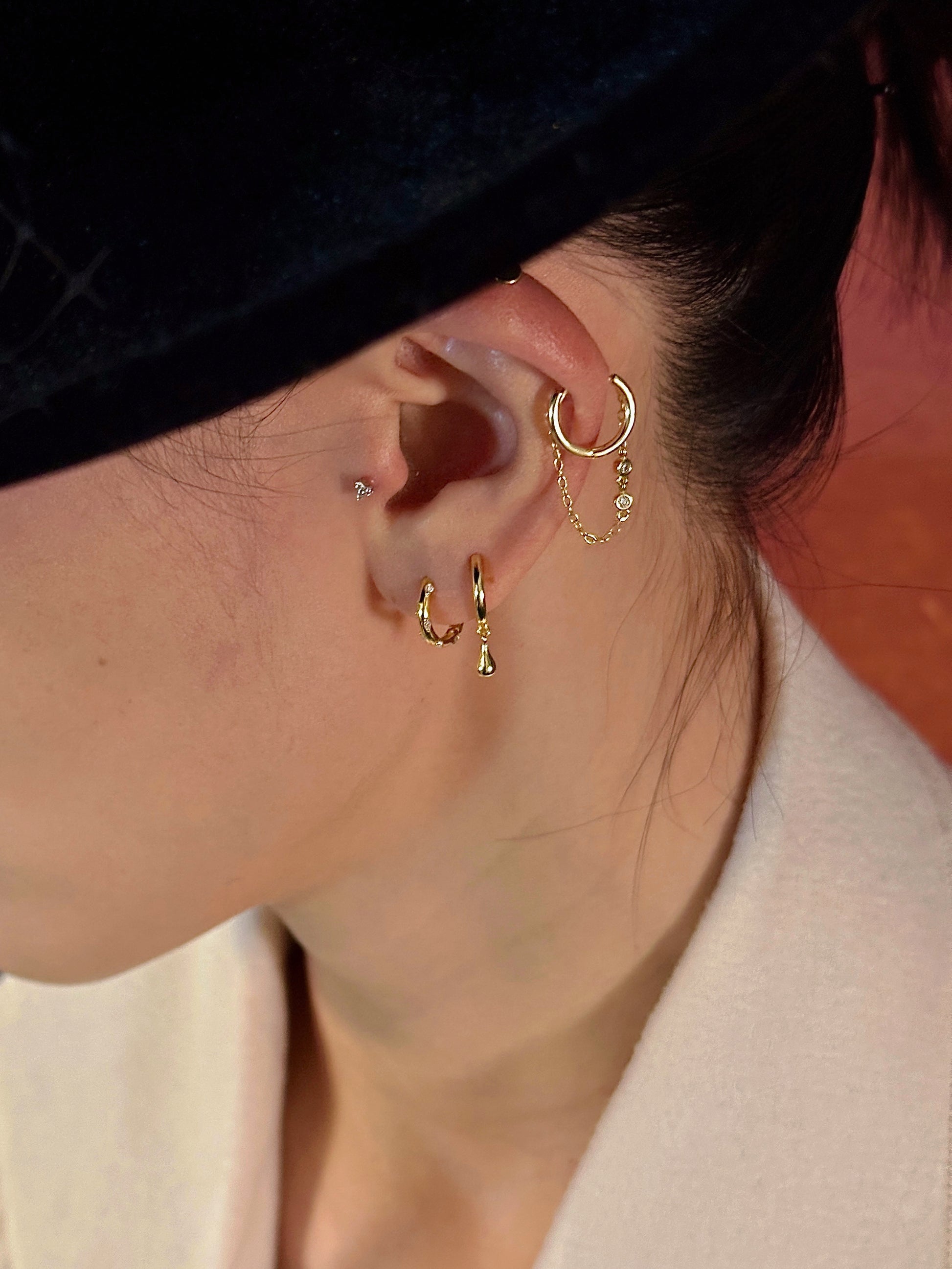 Gold-plated 925 sterling silver Teardrop Hoop Earrings