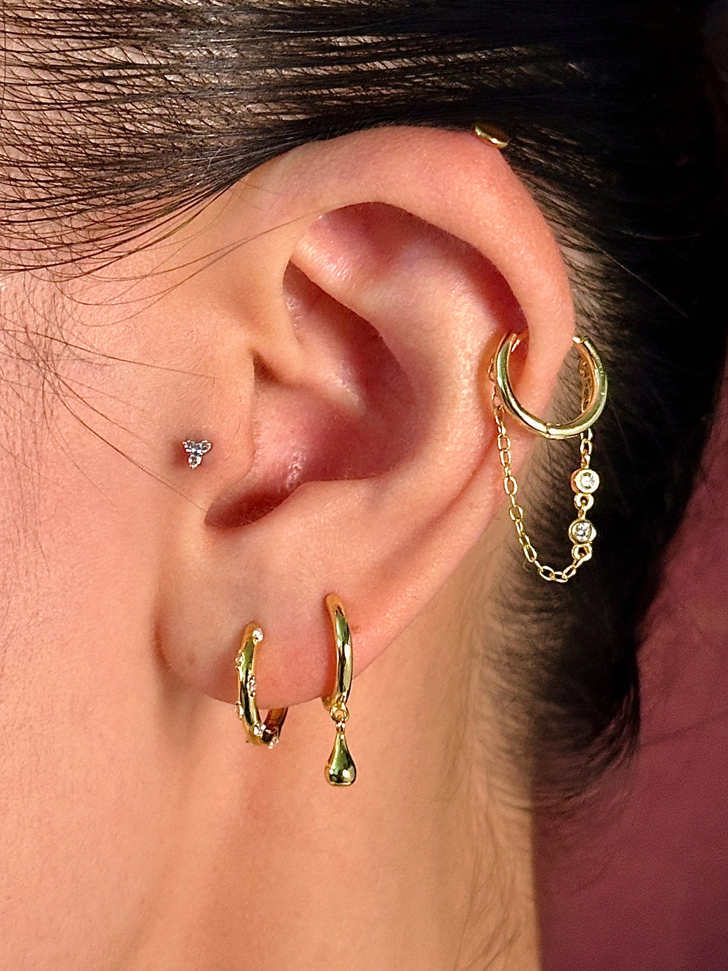 Gold-plated 925 sterling silver Teardrop Hoop Earrings