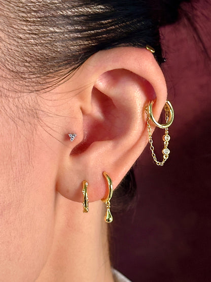 Gold-plated 925 sterling silver Teardrop Hoop Earrings