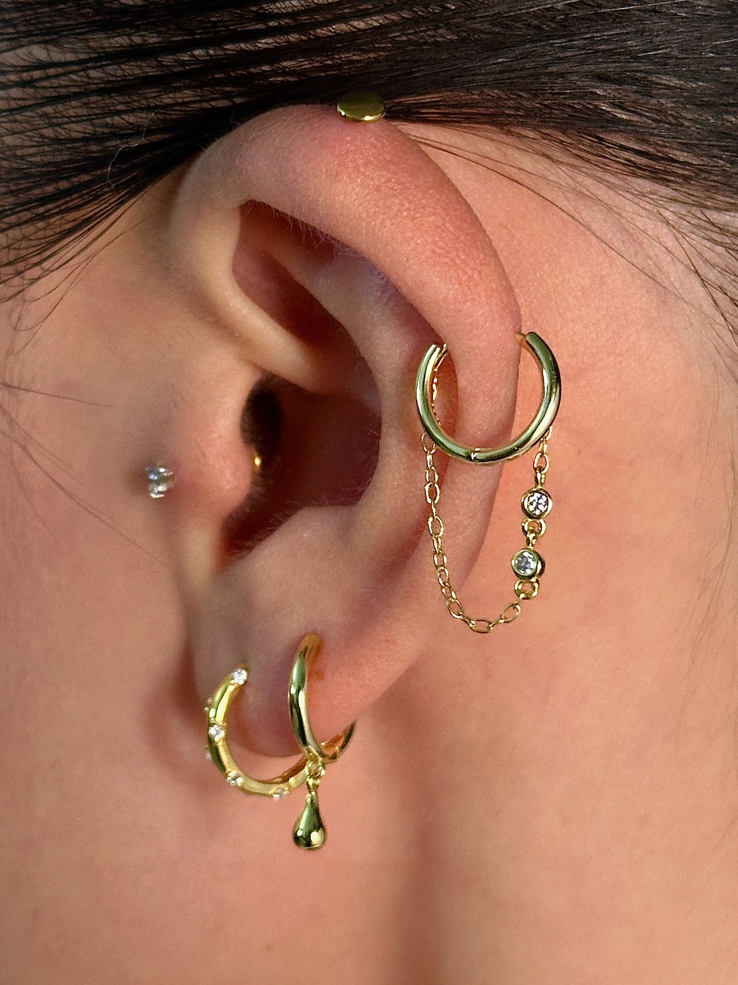 Gold-plated 925 sterling silver Teardrop Hoop Earrings