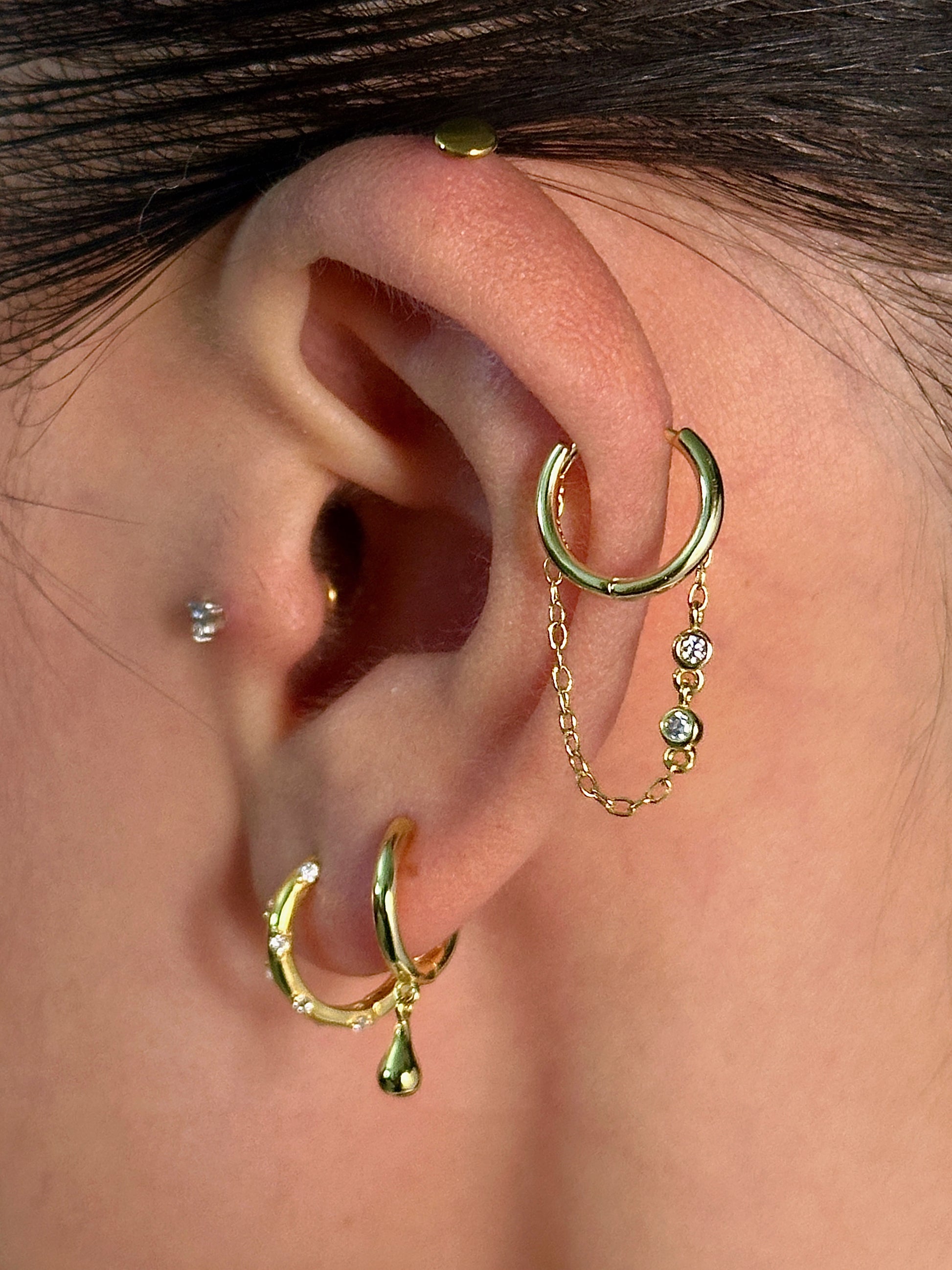 Gold-plated 925 sterling silver Teardrop Hoop Earrings