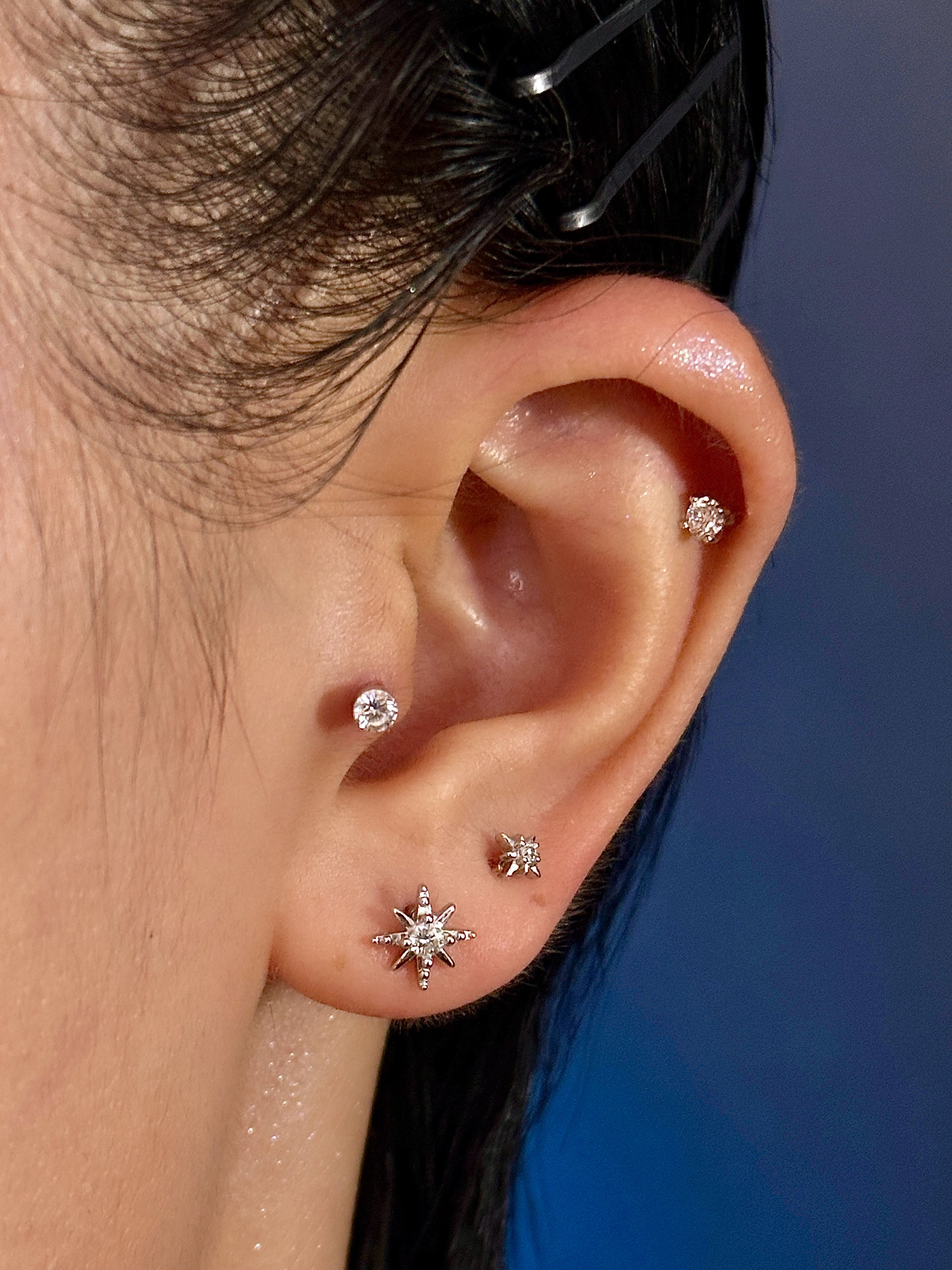 Gold-plated 925 sterling silver Meridian Light Flatback Earring