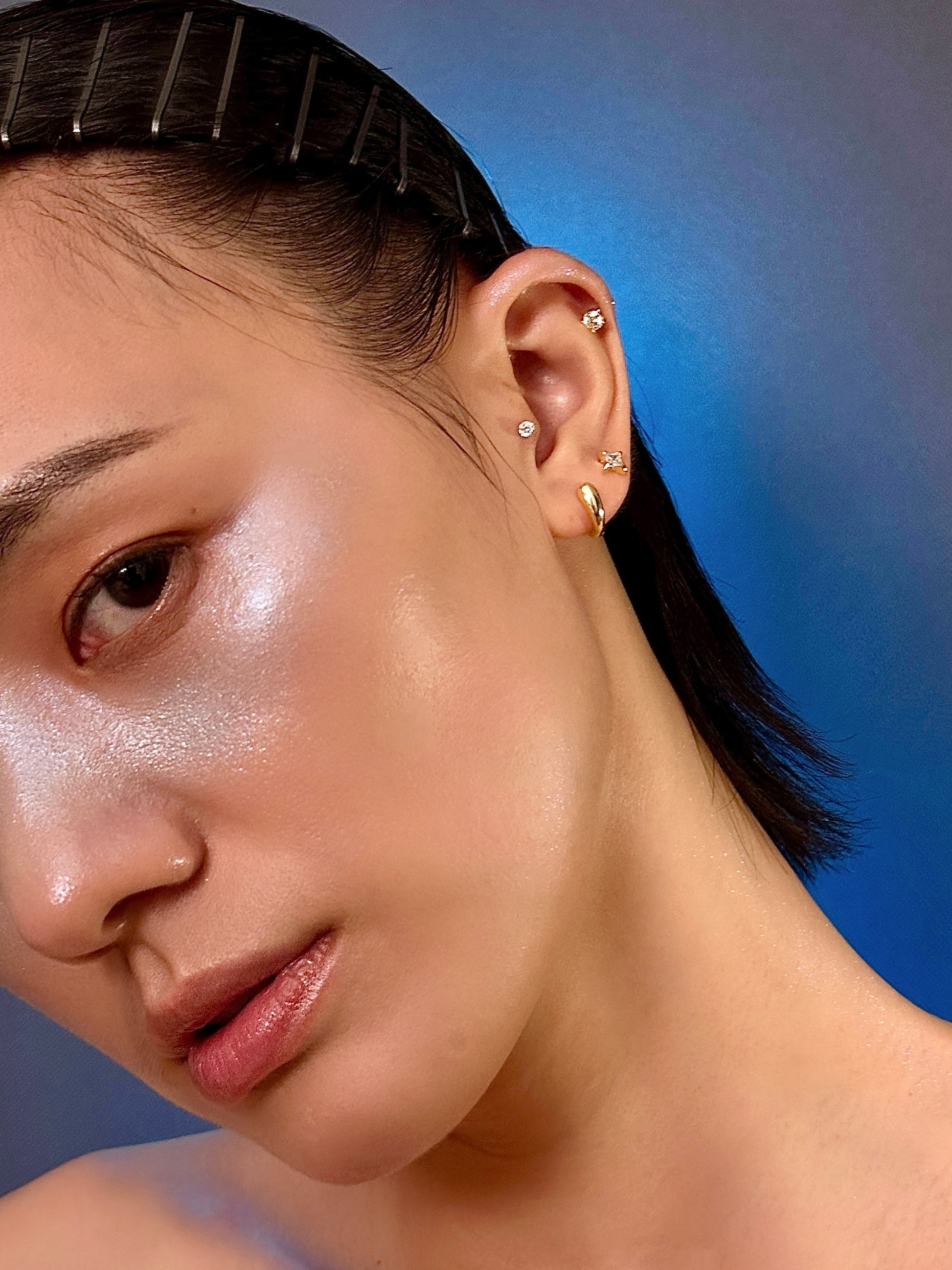 Gold-plated 925 sterling silver Guiding Star Flatback Earring