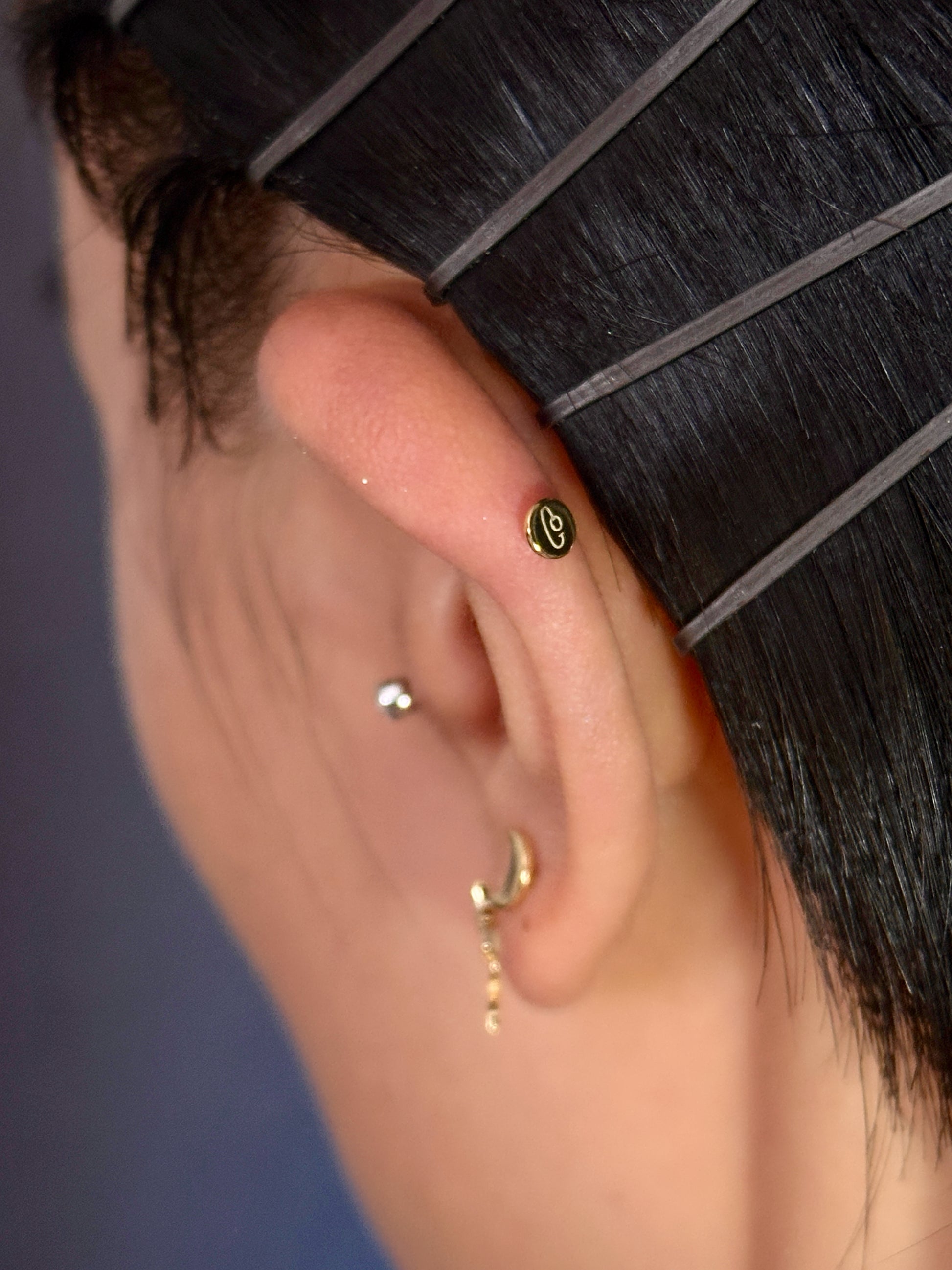 Gold-plated 925 sterling silver Celeste Star Drop Flatback Earring