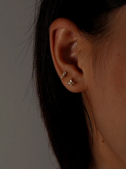 Three Leaves Flatback Earring
