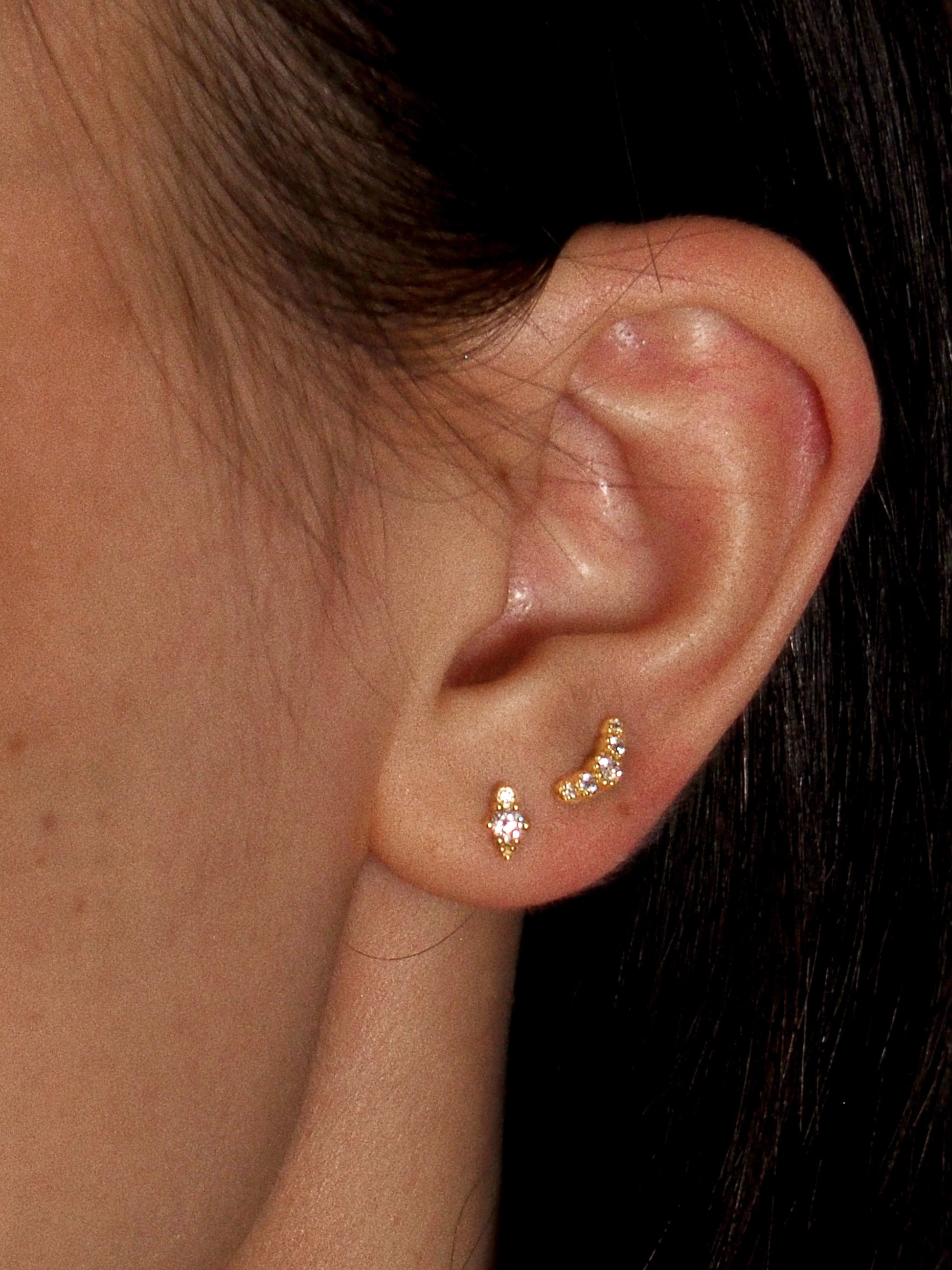 Gold-plated 925 sterling silver Triangle Flatback Earring