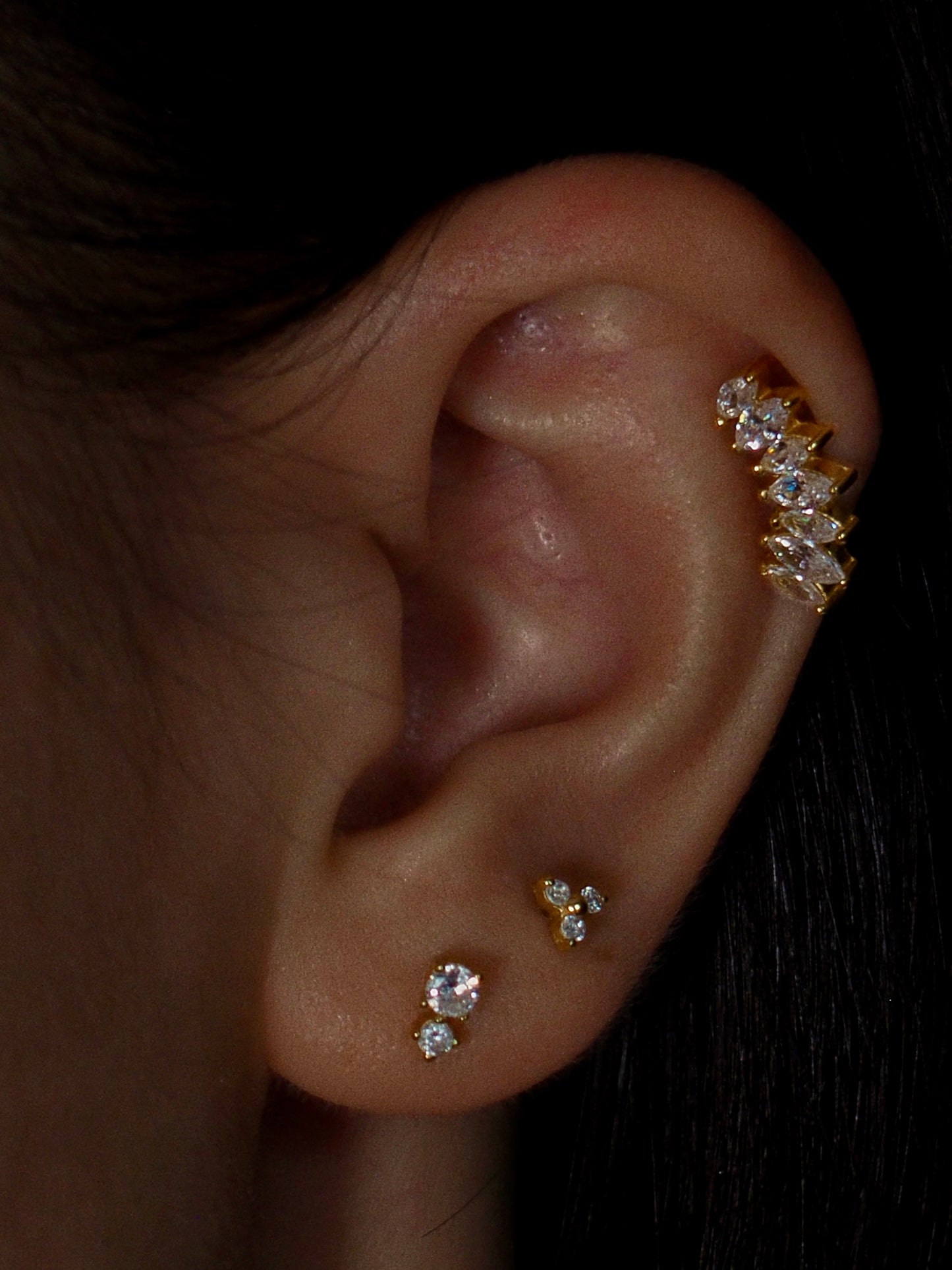 Marquise Curve Flatback Earring