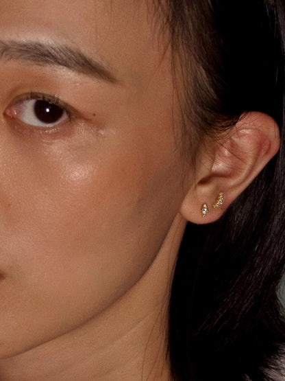 Gold-plated 925 sterling silver Triangle Flatback Earring
